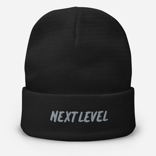 "Nextlevel" Embroidered Beanie