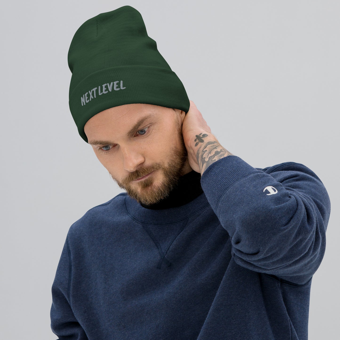 "Nextlevel" Embroidered Beanie