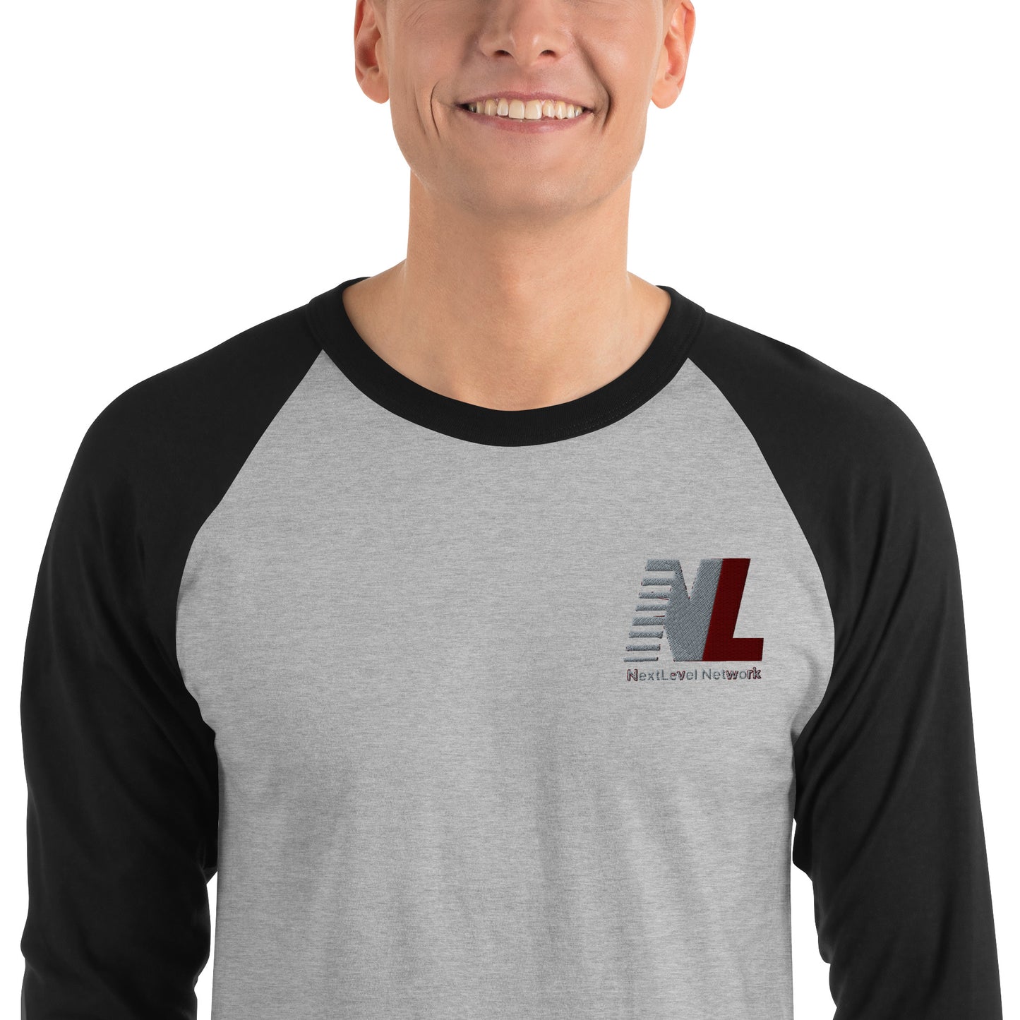 NextLevel 3/4 sleeve raglan shirt