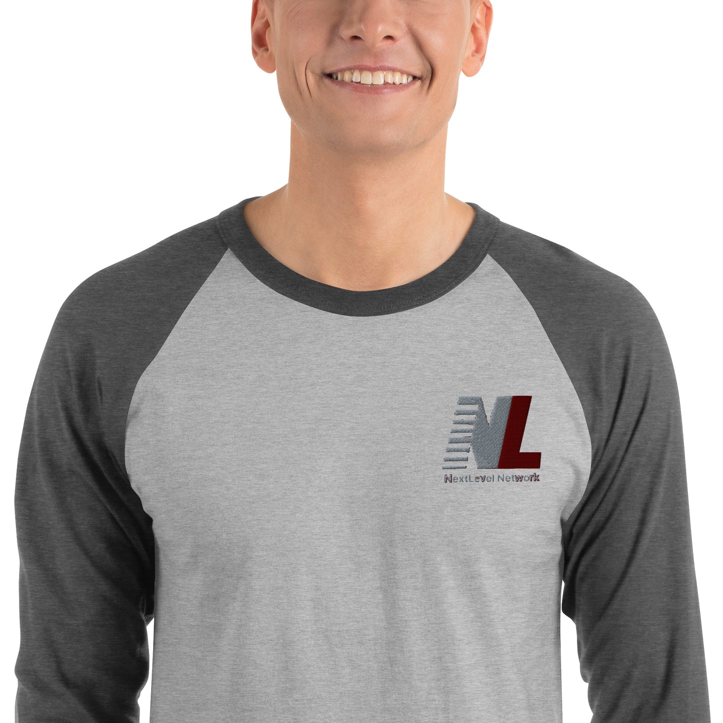 NextLevel 3/4 sleeve raglan shirt