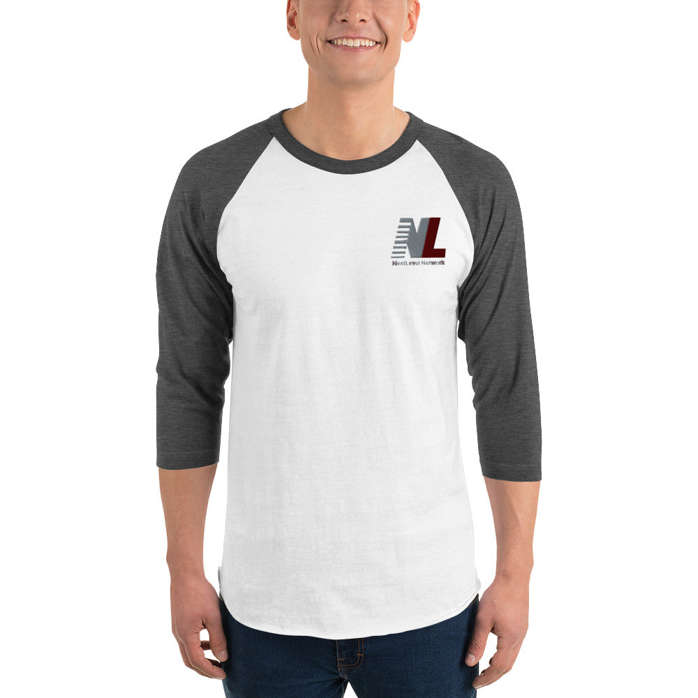 NextLevel 3/4 sleeve raglan shirt