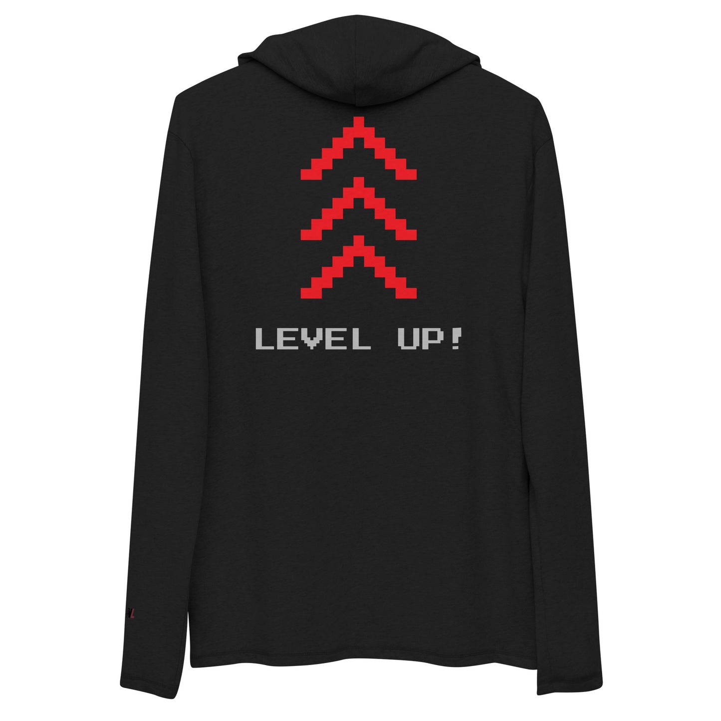 Level Up Black Unisex Lightweight Hoodie