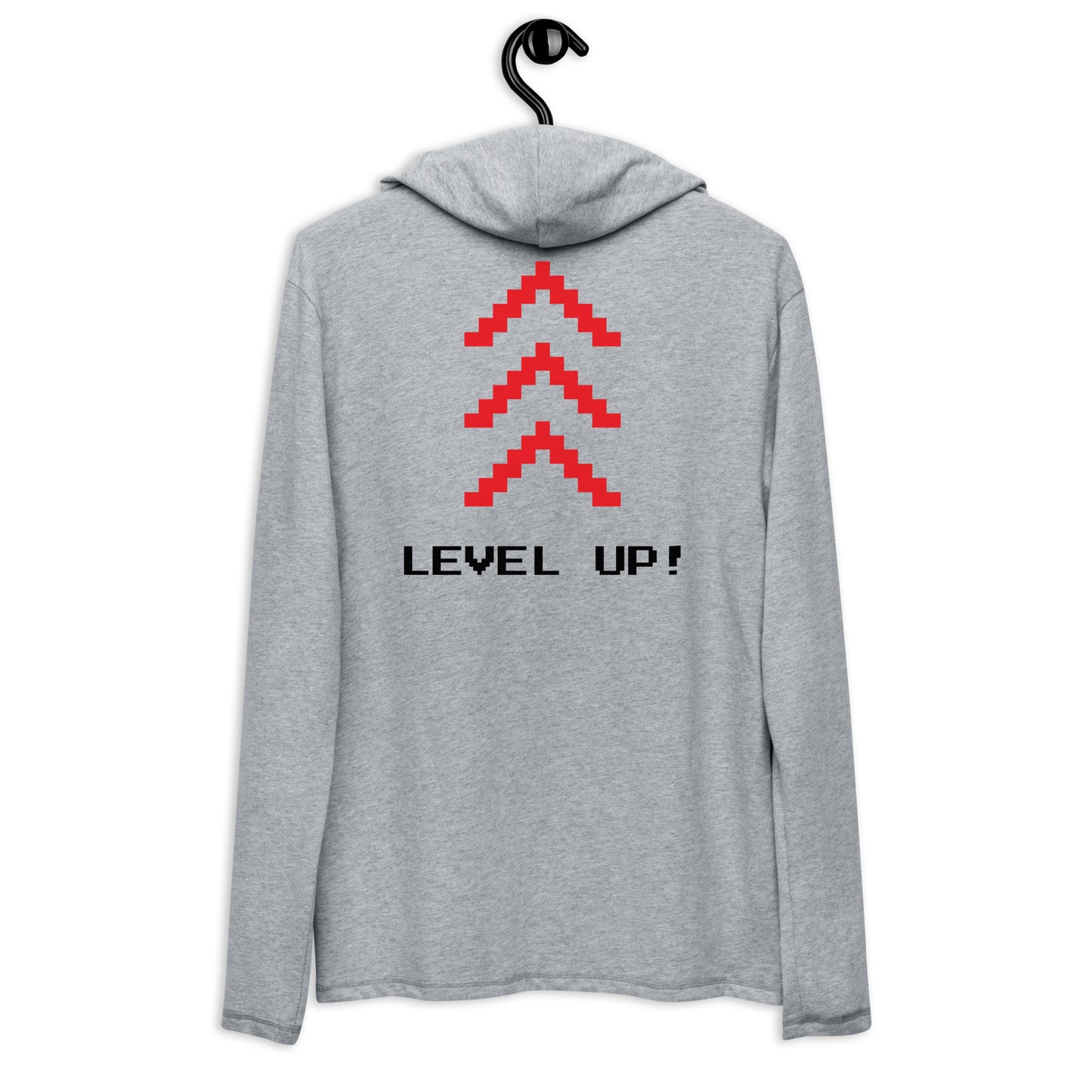 "Level Up" Grey Unisex Lightweight Hoodie