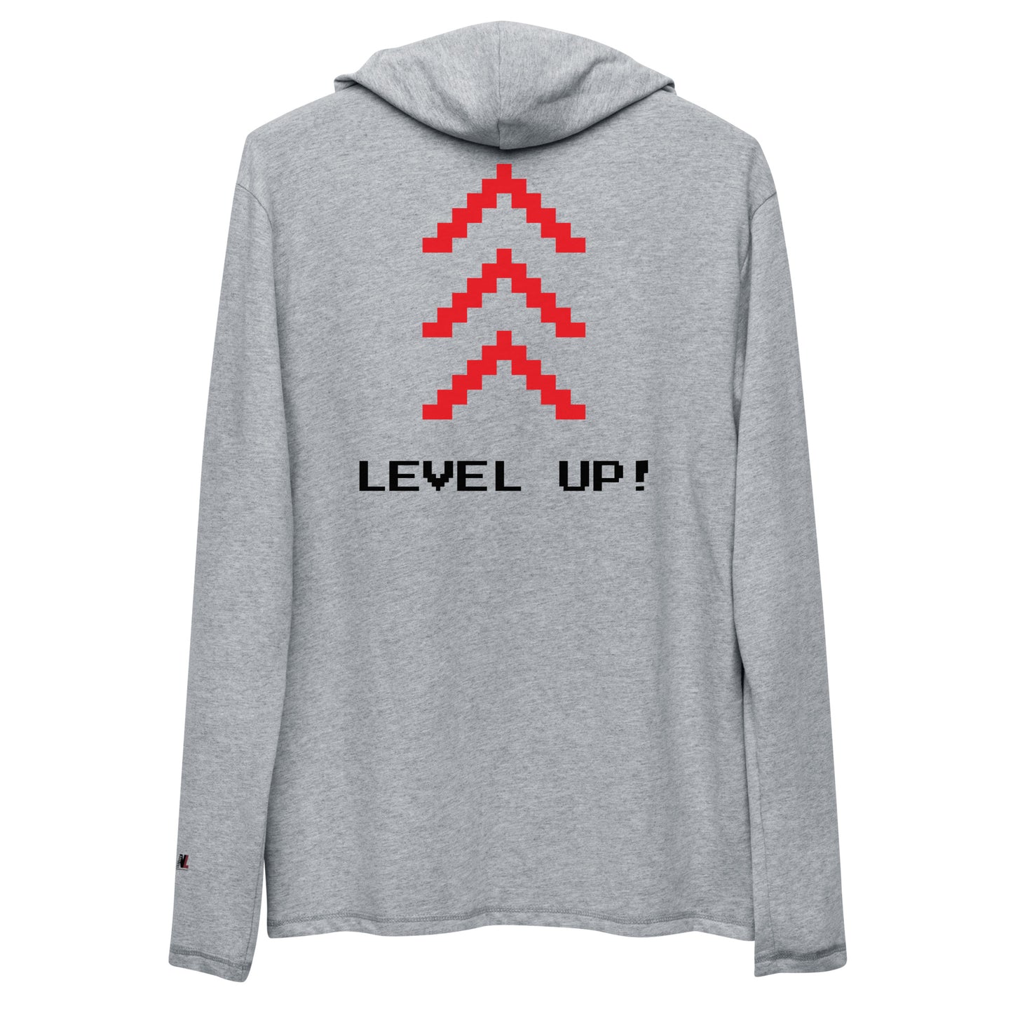 "Level Up" Grey Unisex Lightweight Hoodie